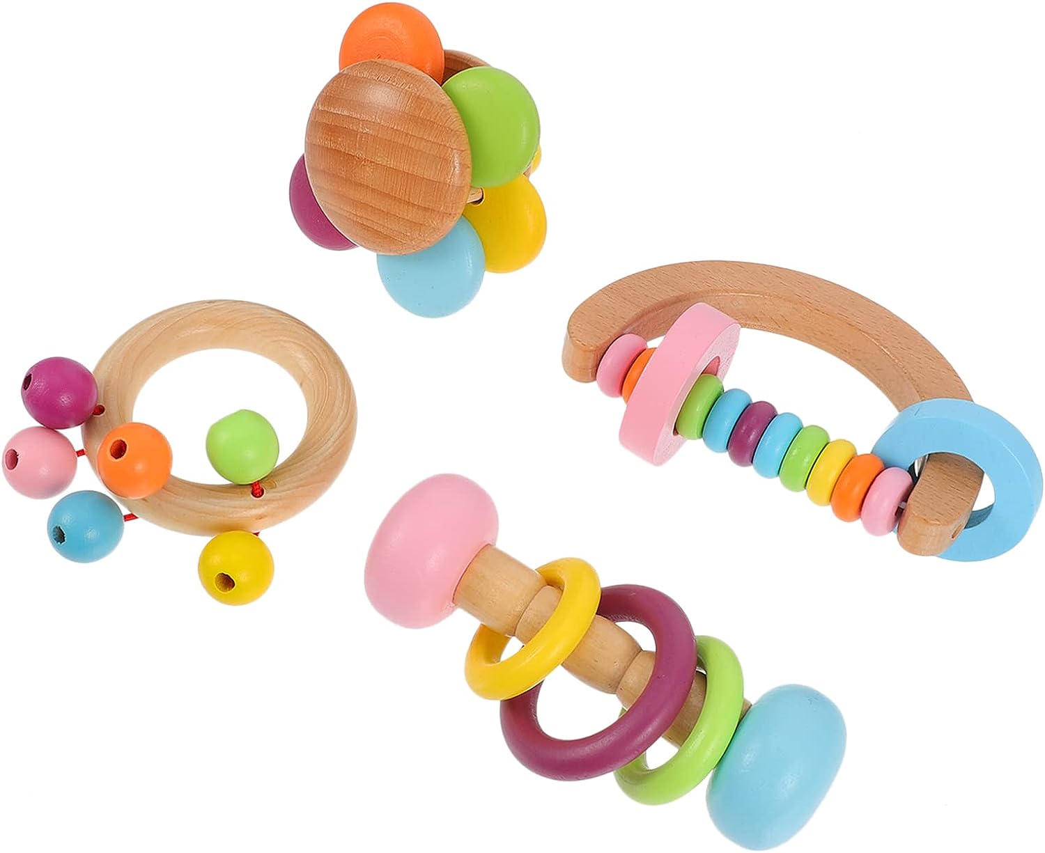 Montessori Wooden Rattles (4 Pack)