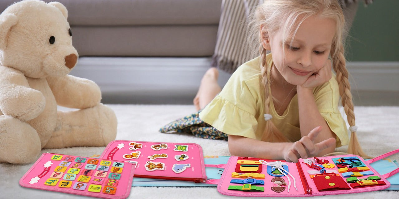 MutoToy® Busy Board Montessori 1 Anno, 22 in 1 Libro Montessori Interattivo in Feltro, Quiet MutoToy® Busy Board Montessori 1 Anno, 22 in 1 Libro Montessori Interattivo in Feltro, Quiet