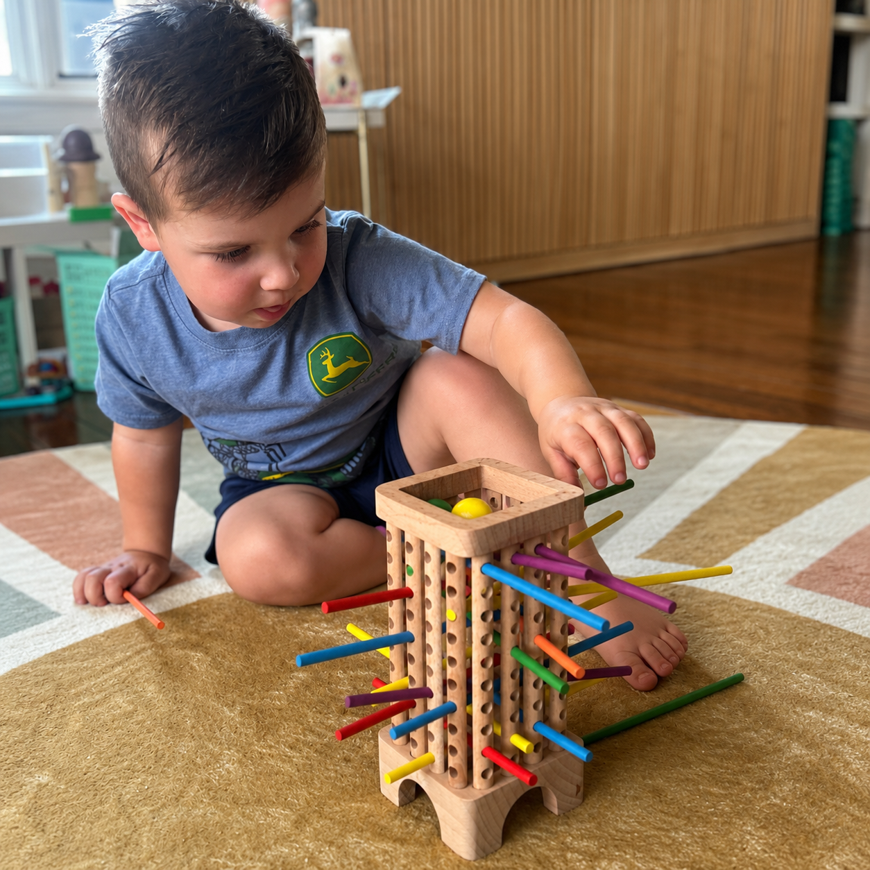 Montessori Stick Drop Tower Game
