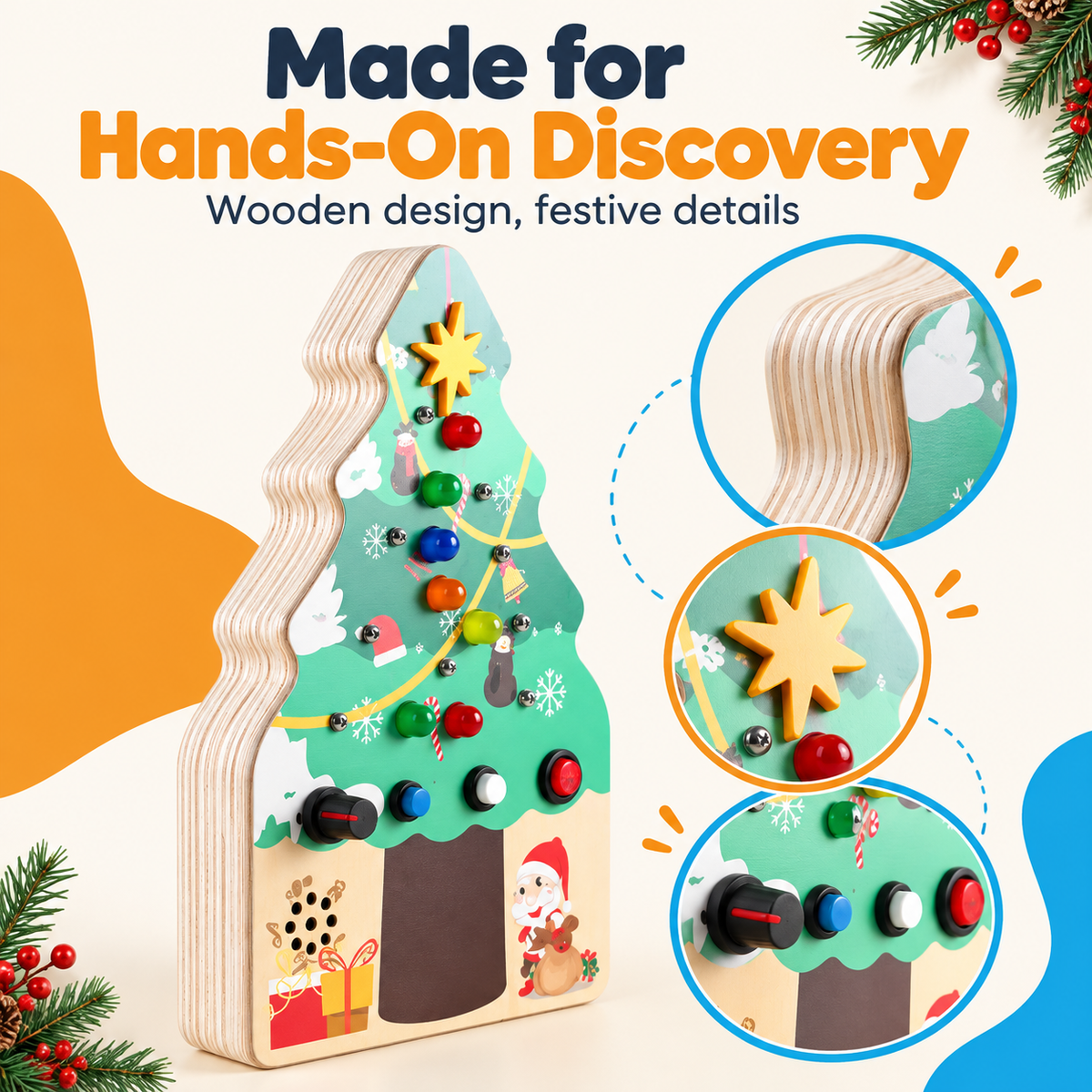 Montessori Wooden LED Christmas Tree