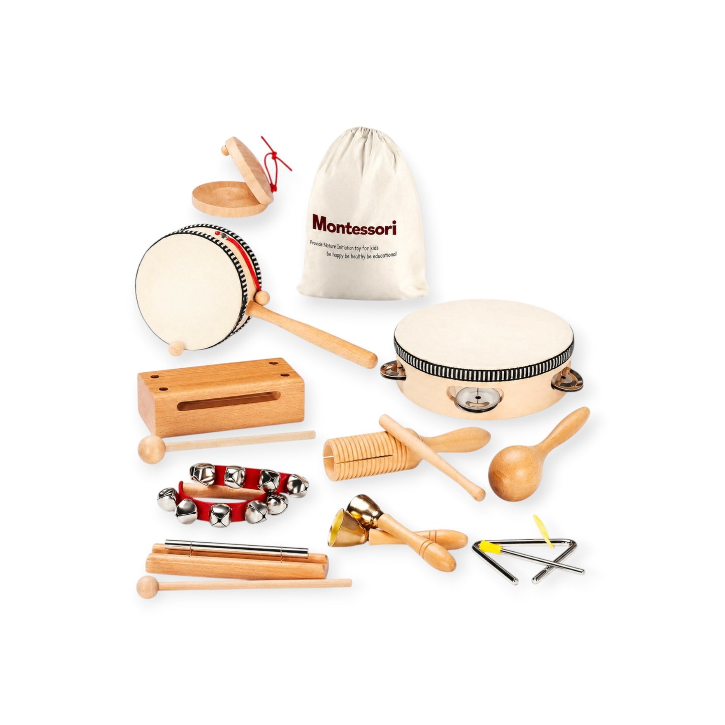 Montessori Wooden Music Instruments Set (10 Instruments)