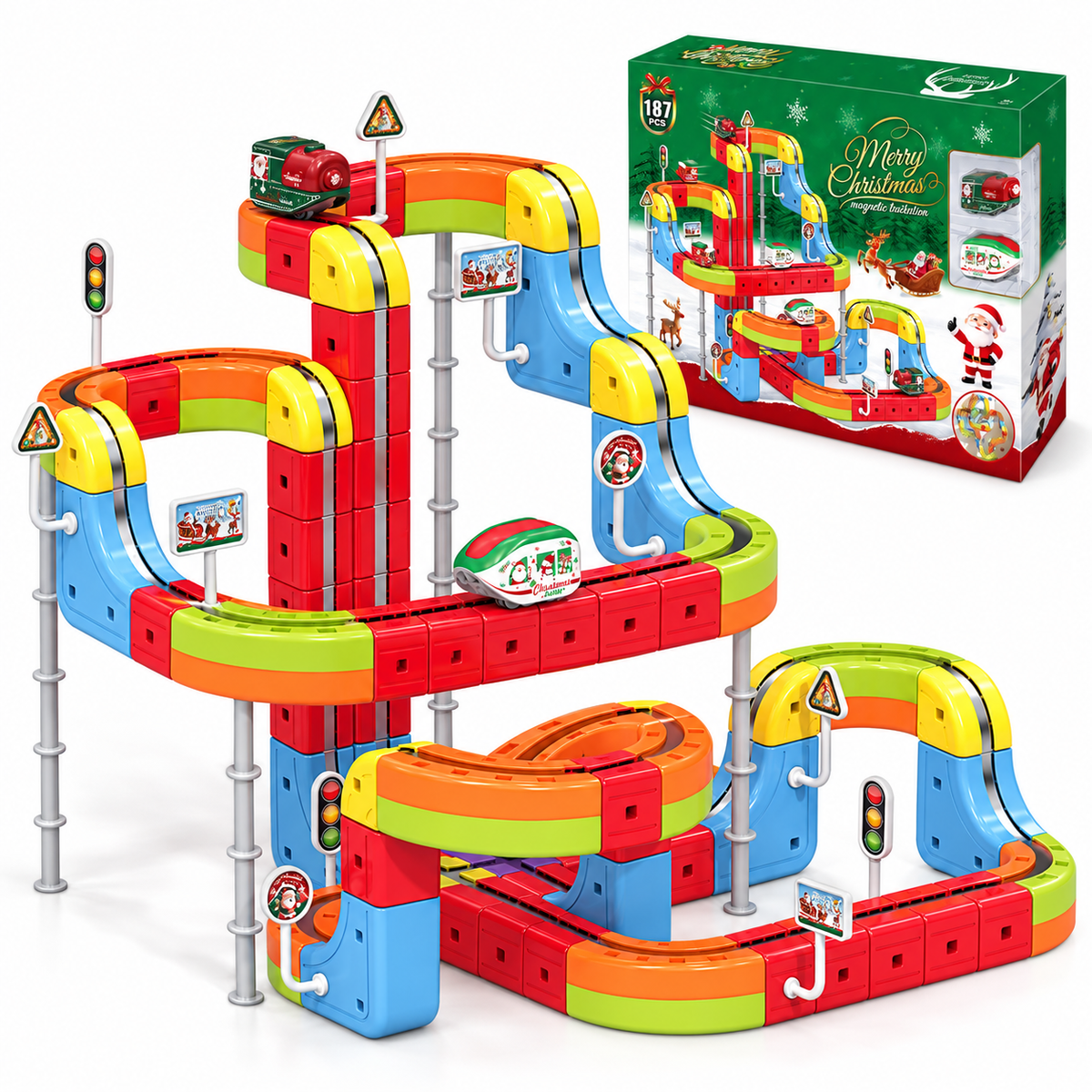 Montessori Christmas Express Magnetic Train Set - Project Montessori