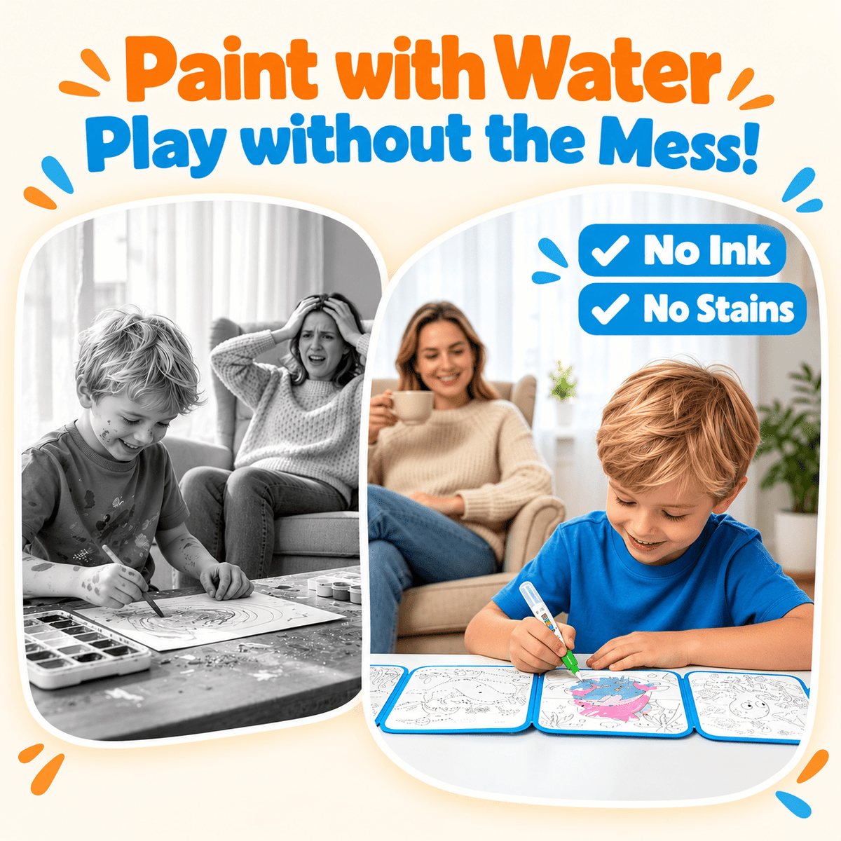 Montessori Magic Water Coloring Books (4-Pack) - Project Montessori